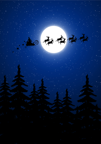 Jultomten på väg med julklapparna