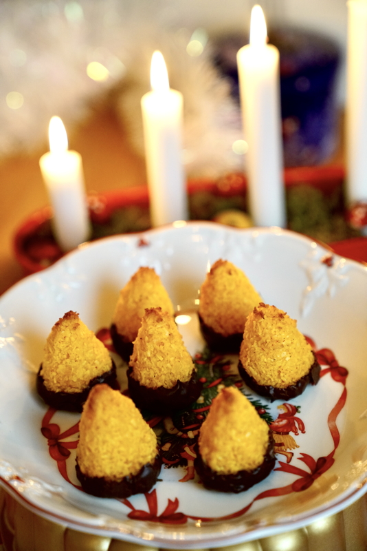 Kokostoppar med saffran och apelsin