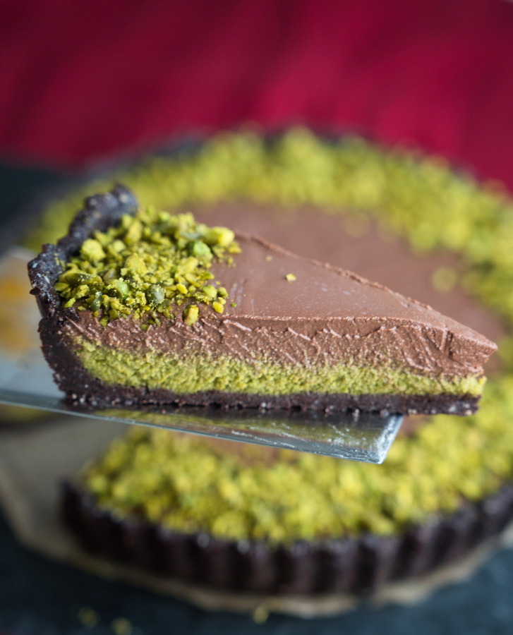 Chokladtårta med pistagekräm